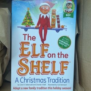 NWT Boy Elf w/ Blue Eyes: The Elf on the Shelf Christmas Tradition Book w/ doll